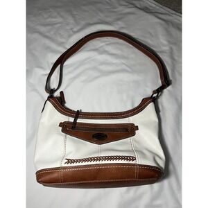 B.O.C Born Concept White Brown Shoulder Bag Adjustable